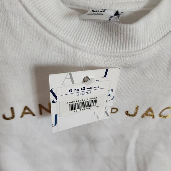 New janie and jack white logo pullover 6-12 months - Picture 4 of 4